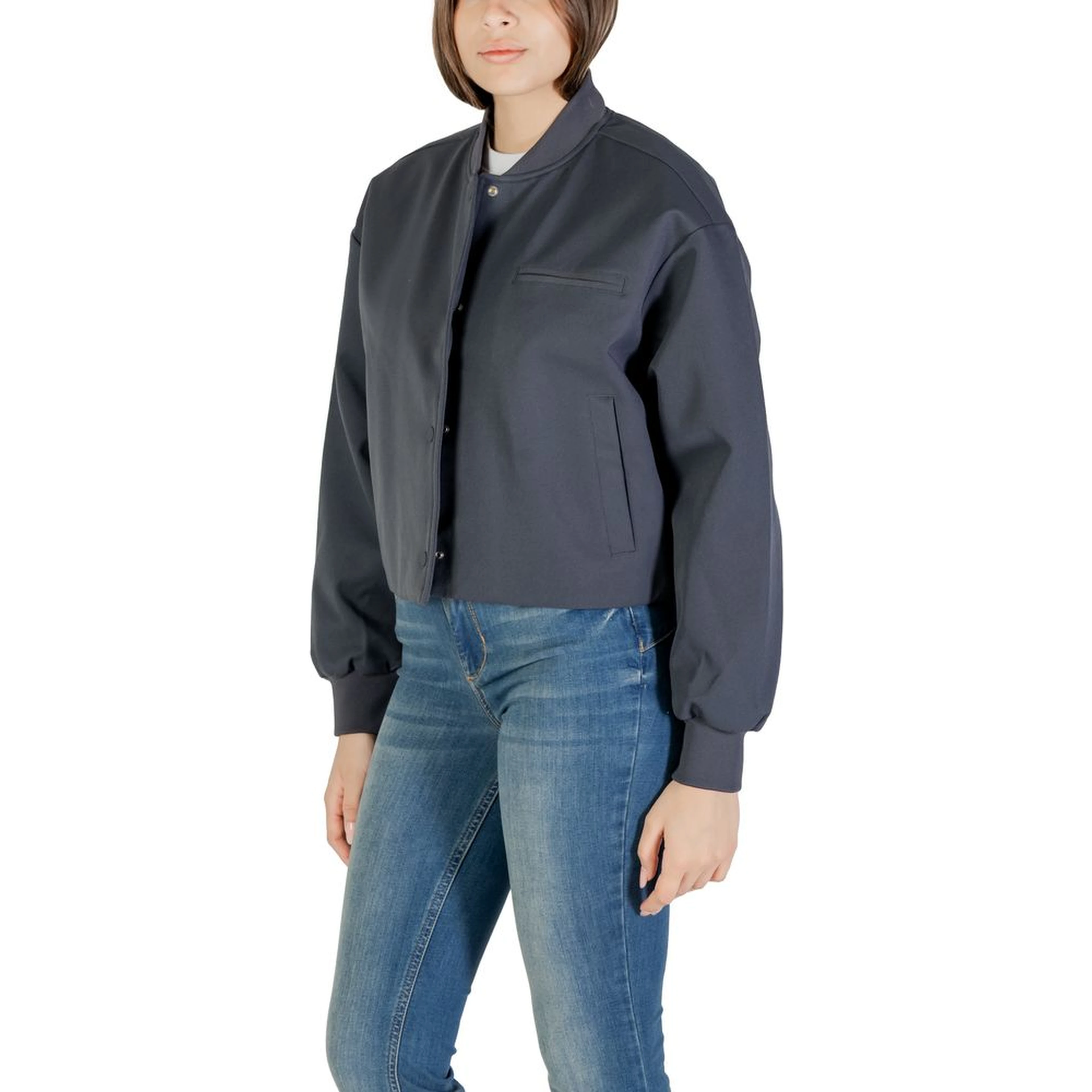 Gray Recycled Polyester Bomber