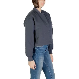 Gray Recycled Polyester Bomber