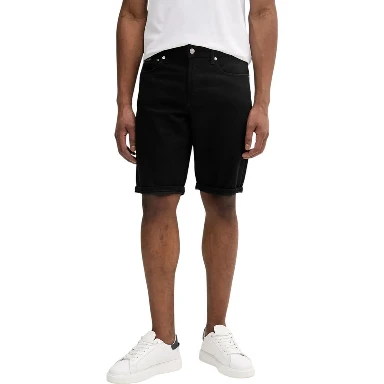 Black Cotton Bermuda Shorts