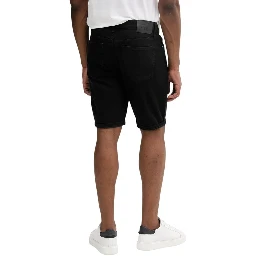 Black Cotton Bermuda Shorts