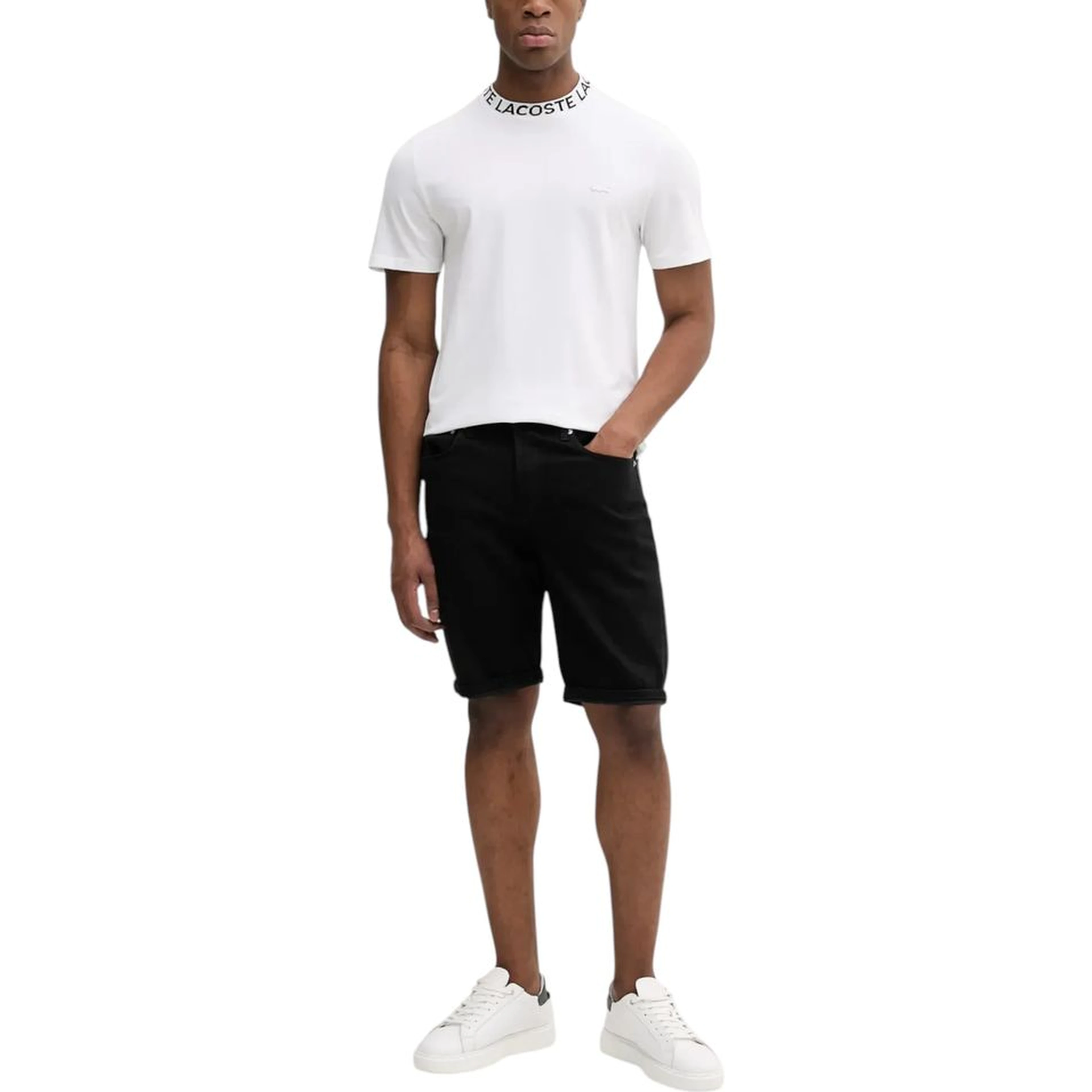 Black Cotton Bermuda Shorts