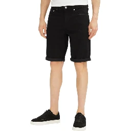 Black Cotton Bermuda Shorts