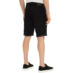 Black Cotton Bermuda Shorts
