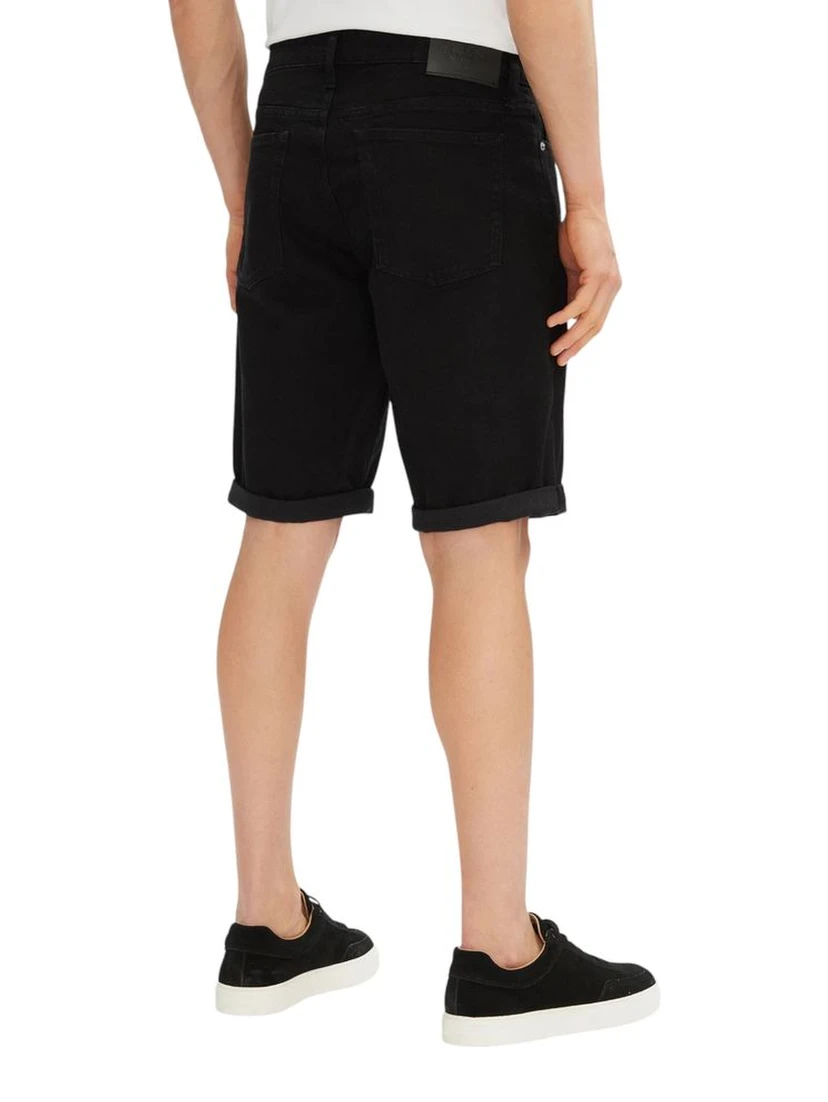 Black Cotton Bermuda Shorts