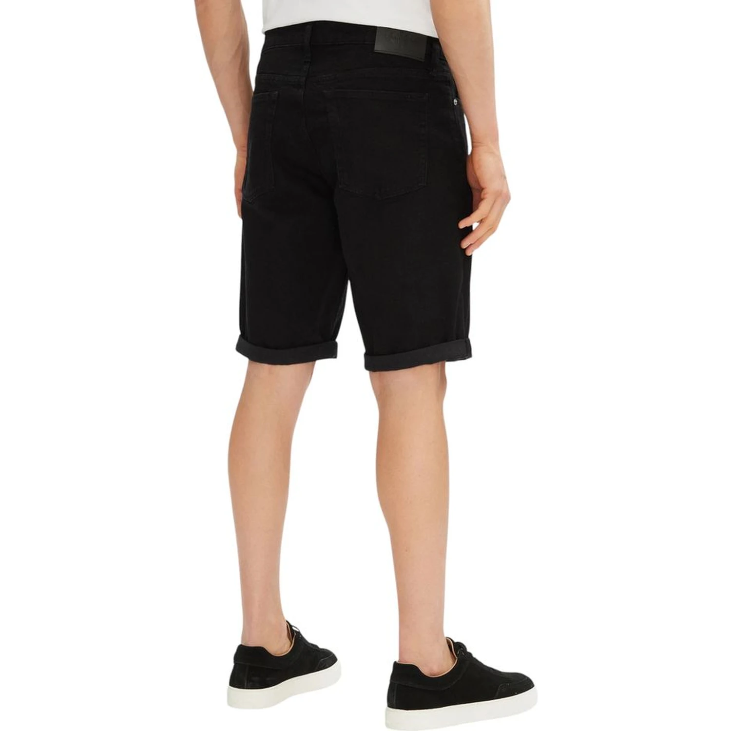 Black Cotton Bermuda Shorts