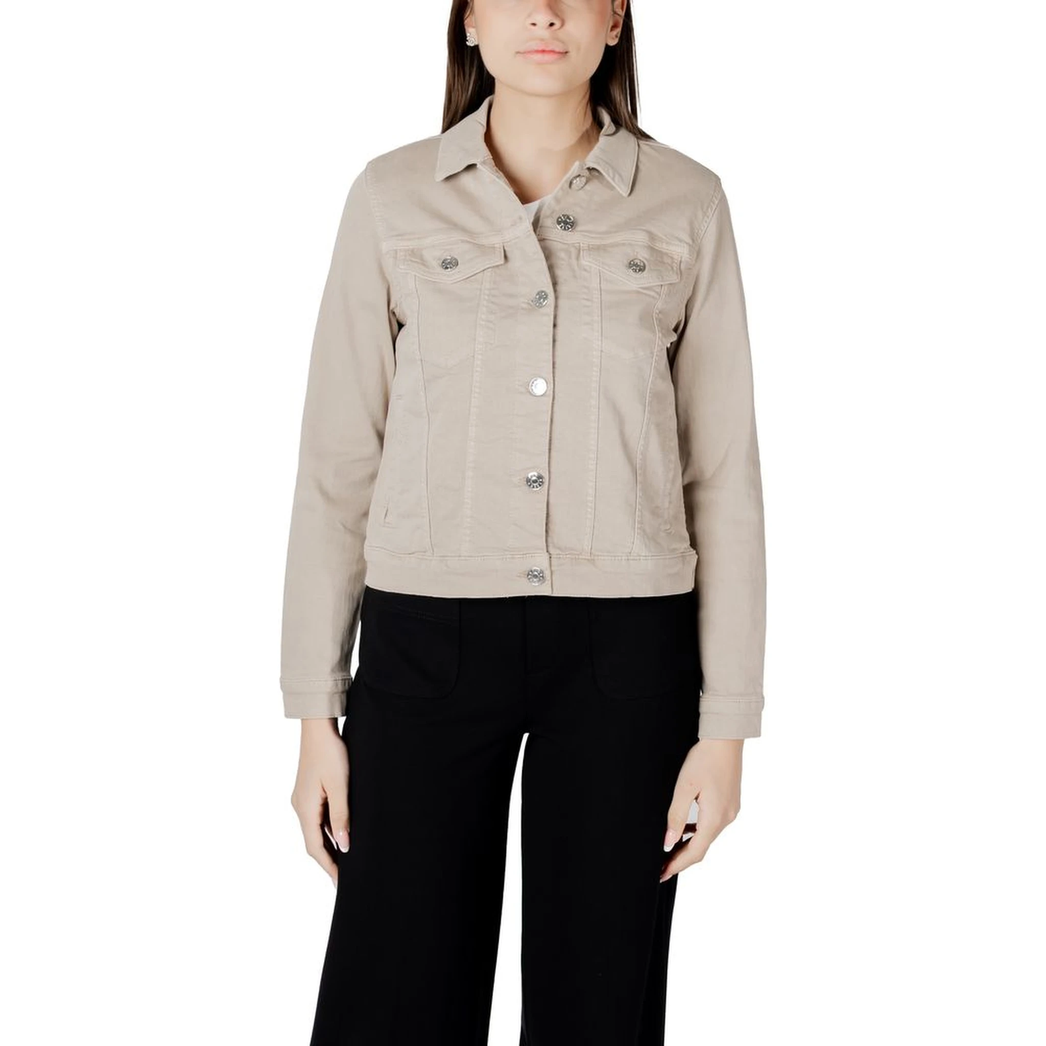 Beige Cotton Jackets & Coat
