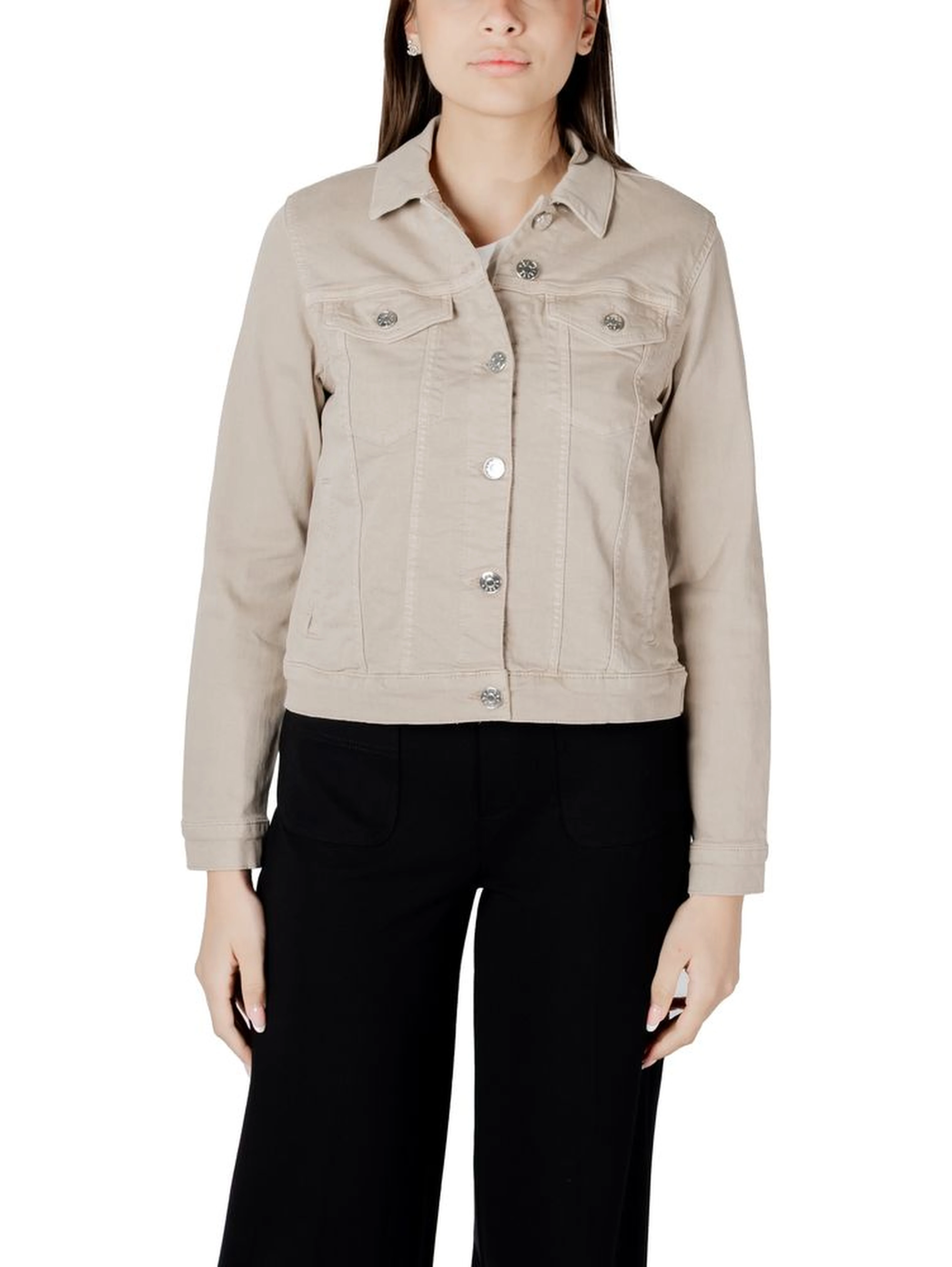 Beige Cotton Jackets & Coat