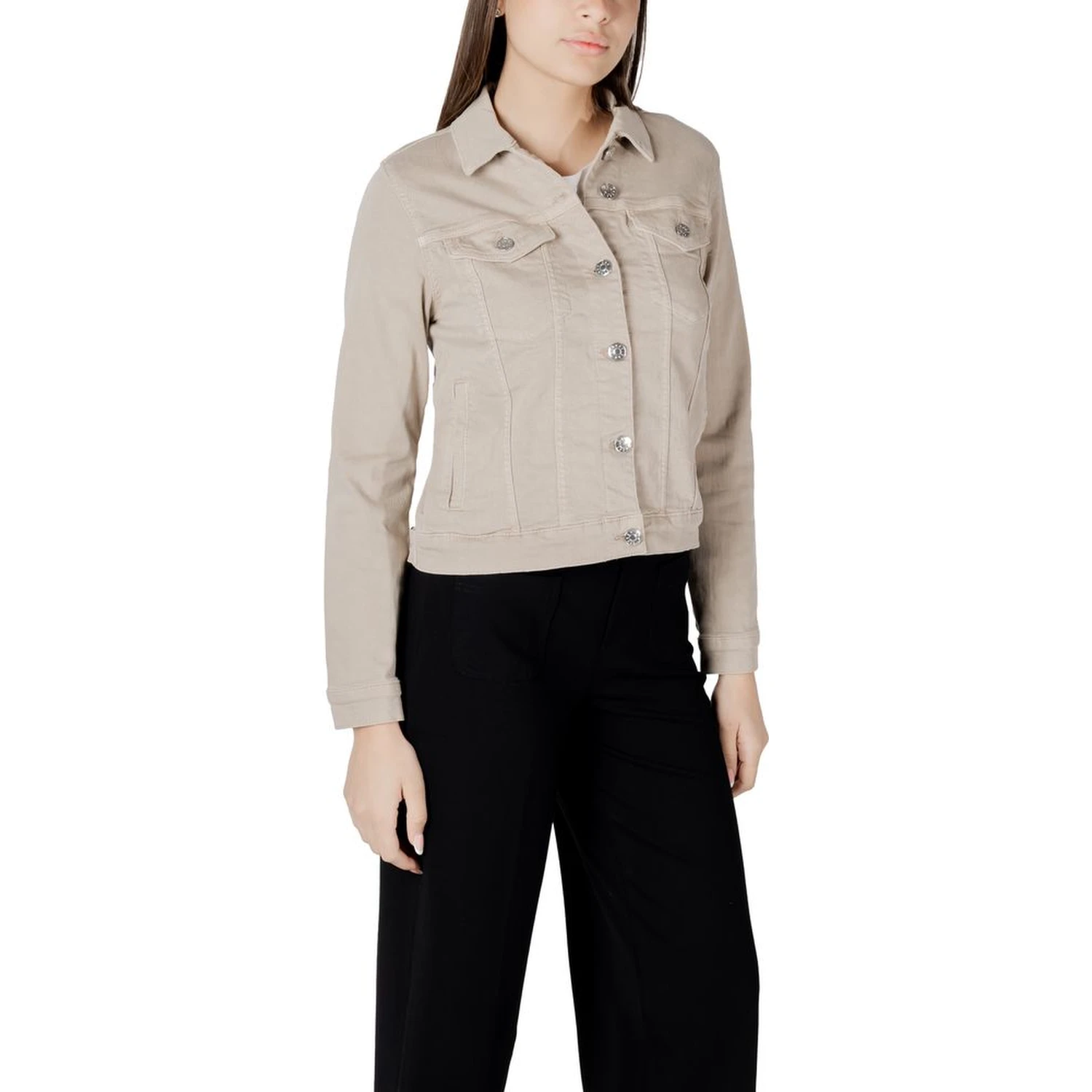 Beige Cotton Jackets & Coat