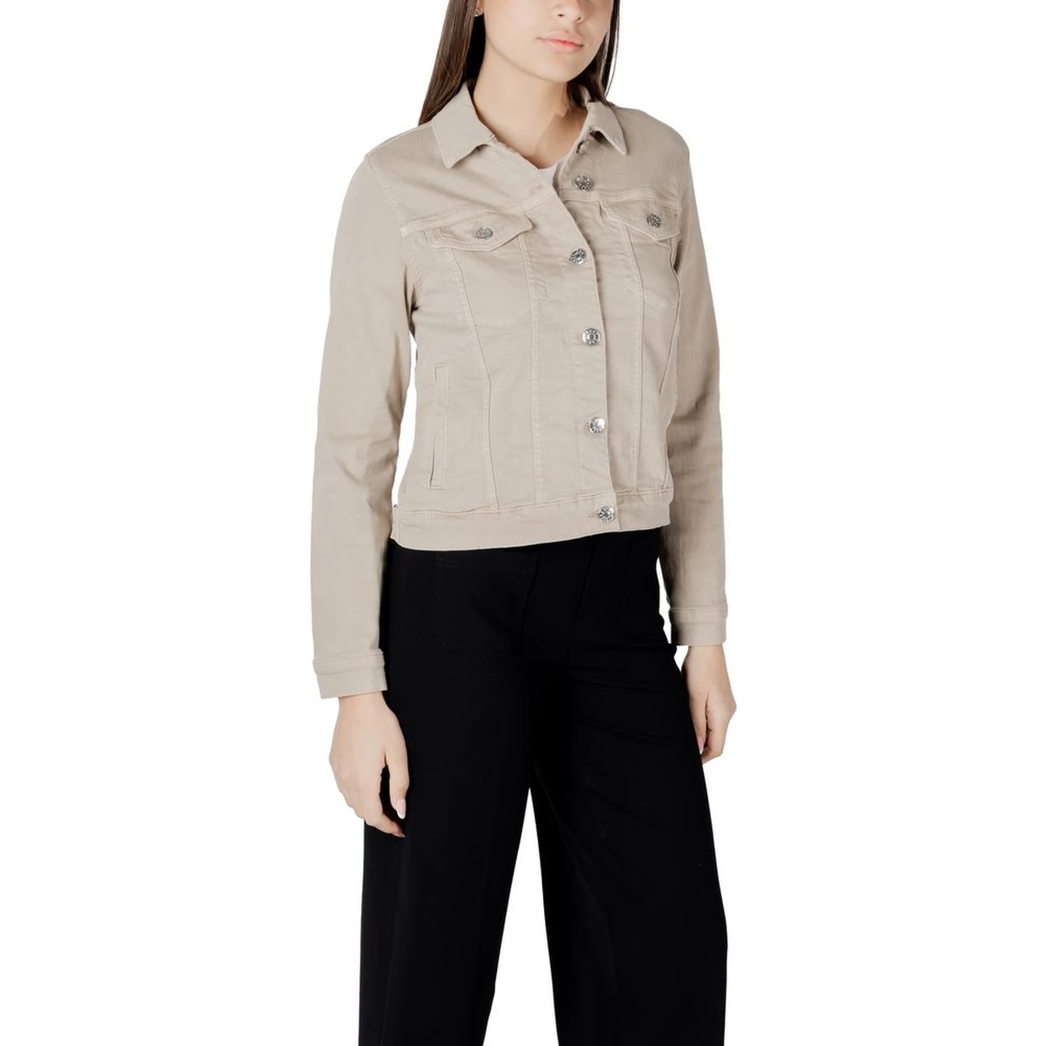 Beige Cotton Jackets & Coat
