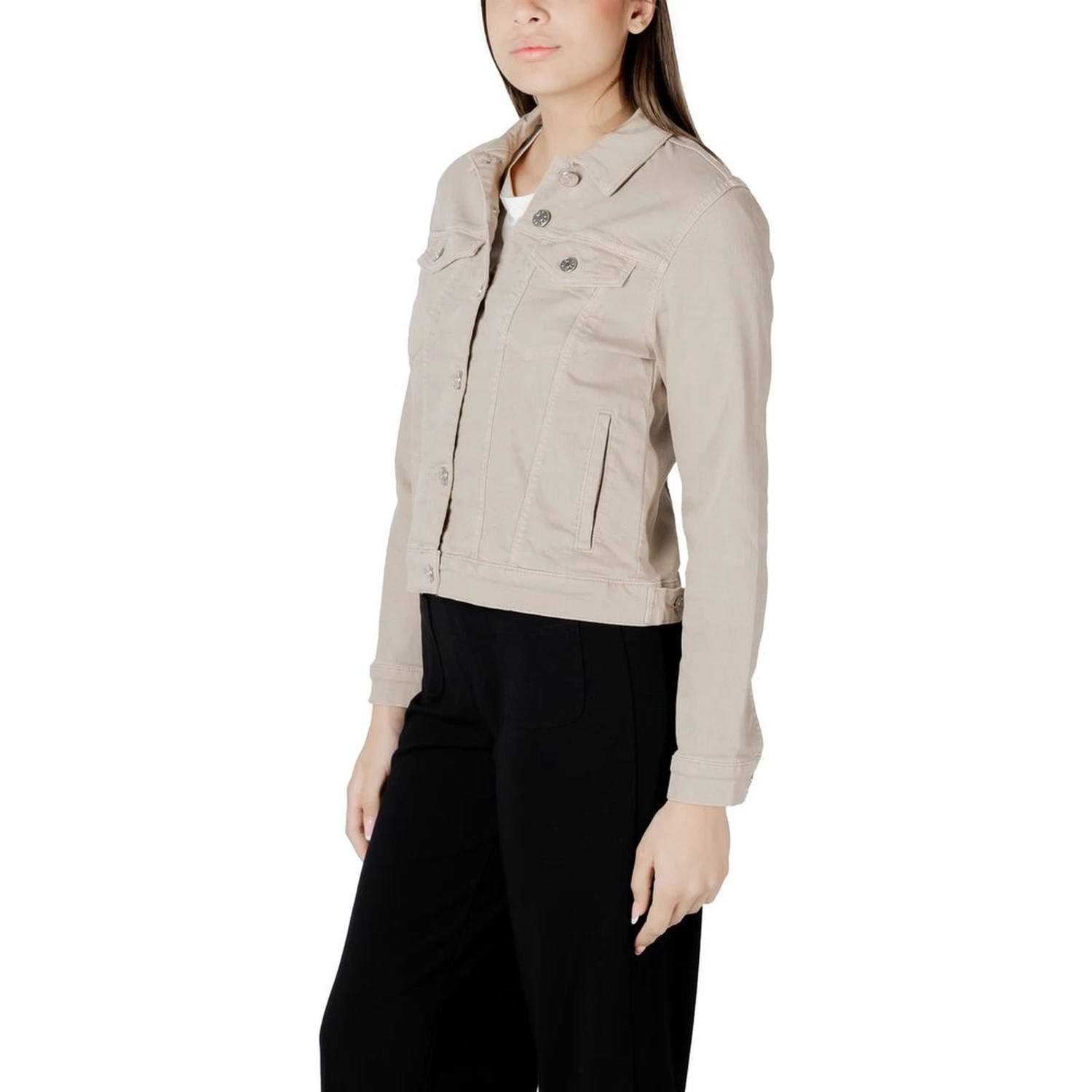 Beige Cotton Jackets & Coat