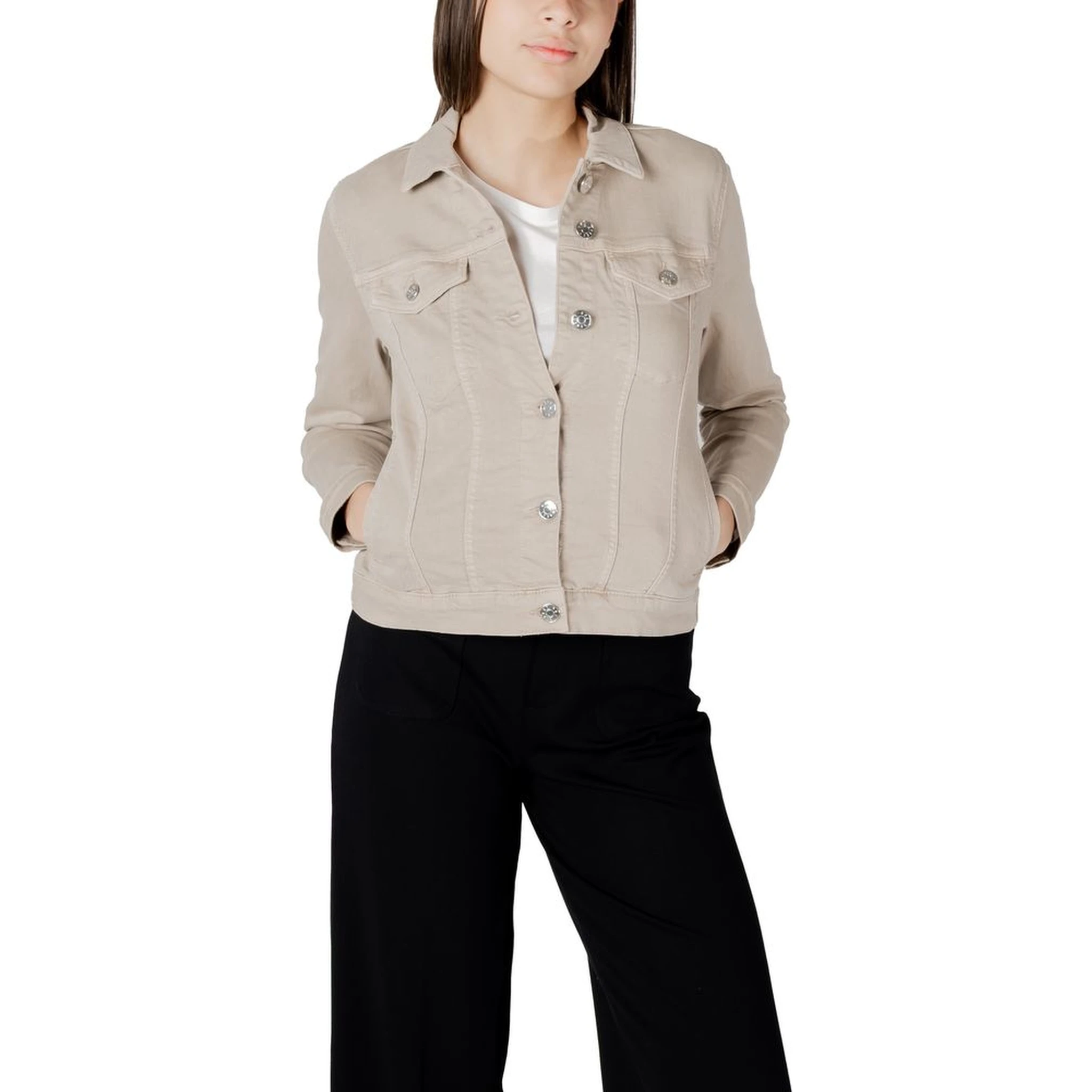 Beige Cotton Jackets & Coat