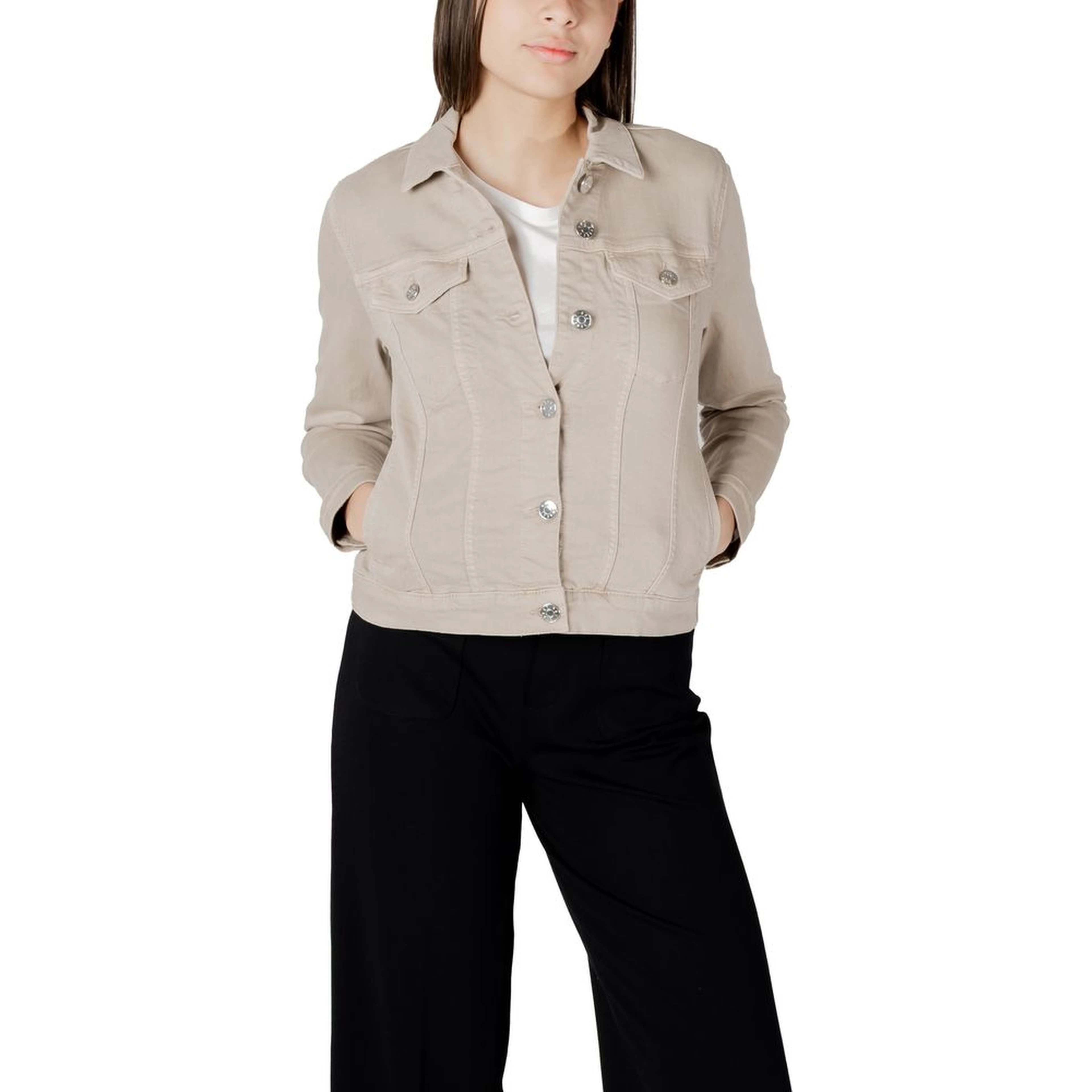 Beige Cotton Jackets & Coat