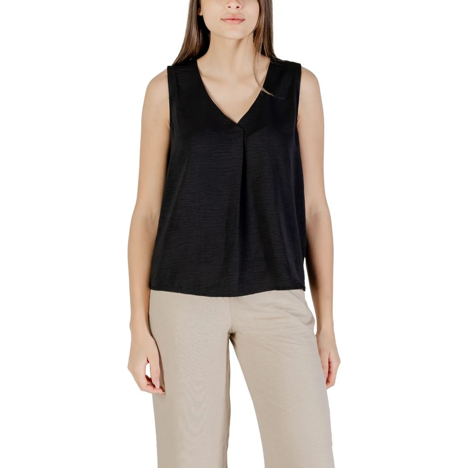 Black Recycled Polyester Tank Top