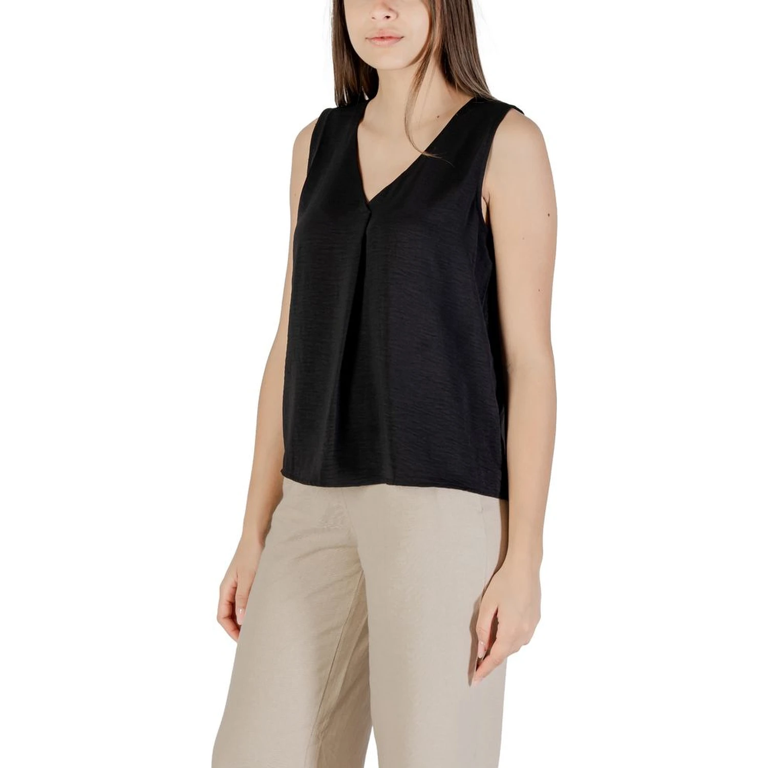 Black Recycled Polyester Tank Top