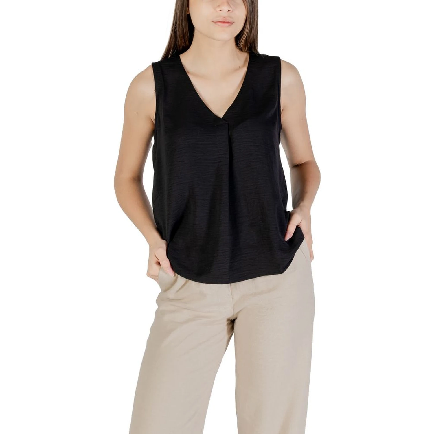 Black Recycled Polyester Tank Top