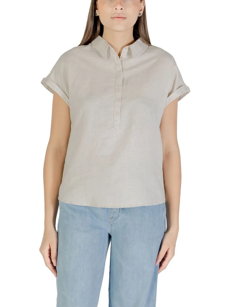 Bicolor Linen Blouse
