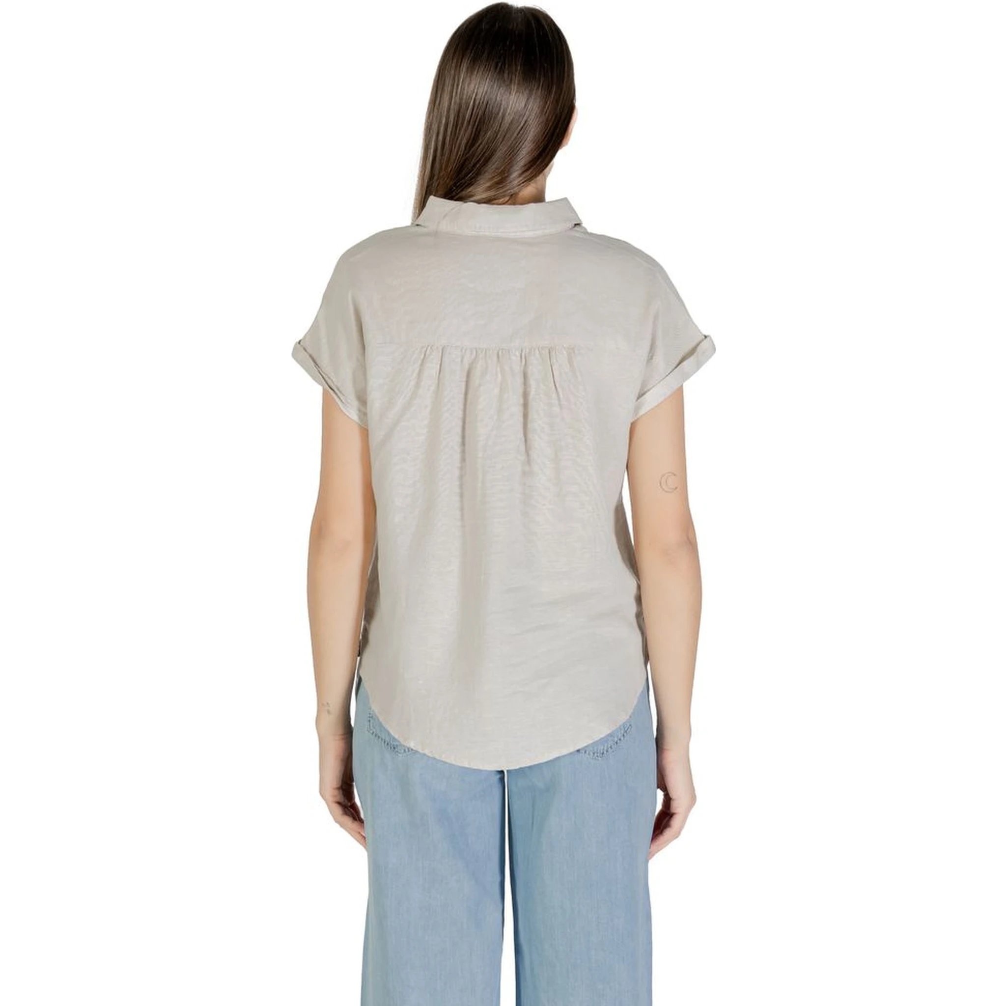Bicolor Linen Blouse