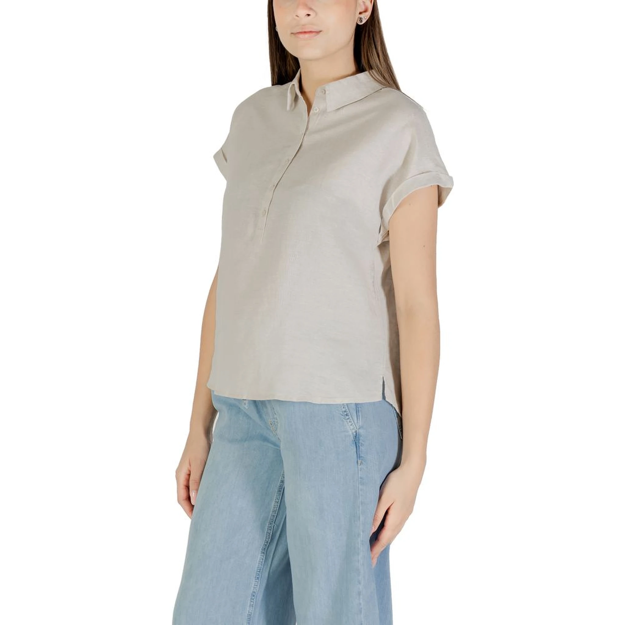 Bicolor Linen Blouse