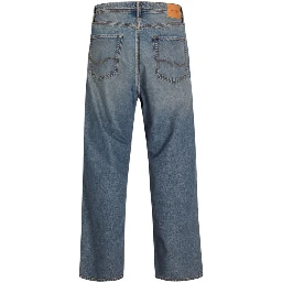 بنطلون جينز أزرق قطني بقصة مريحة