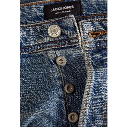 بنطلون جينز أزرق قطني بقصة مريحة