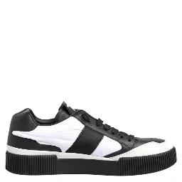 Black White Leather MIAMI Low Top Sneakers Shoes