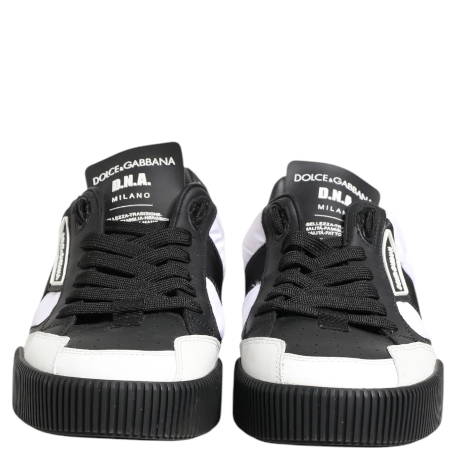 Black White Leather MIAMI Low Top Sneakers Shoes
