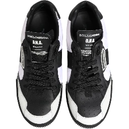 Black White Leather MIAMI Low Top Sneakers Shoes
