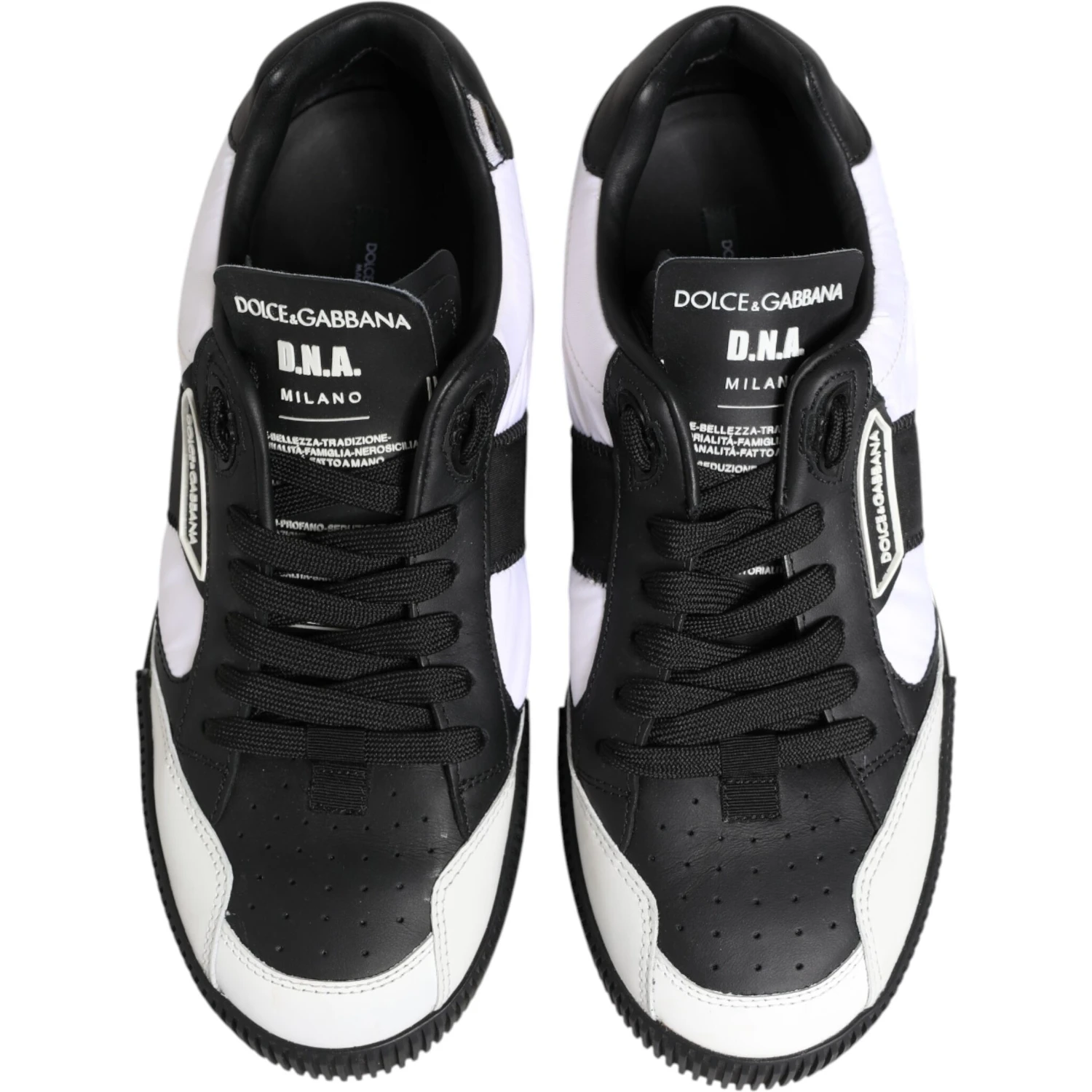 Black White Leather MIAMI Low Top Sneakers Shoes