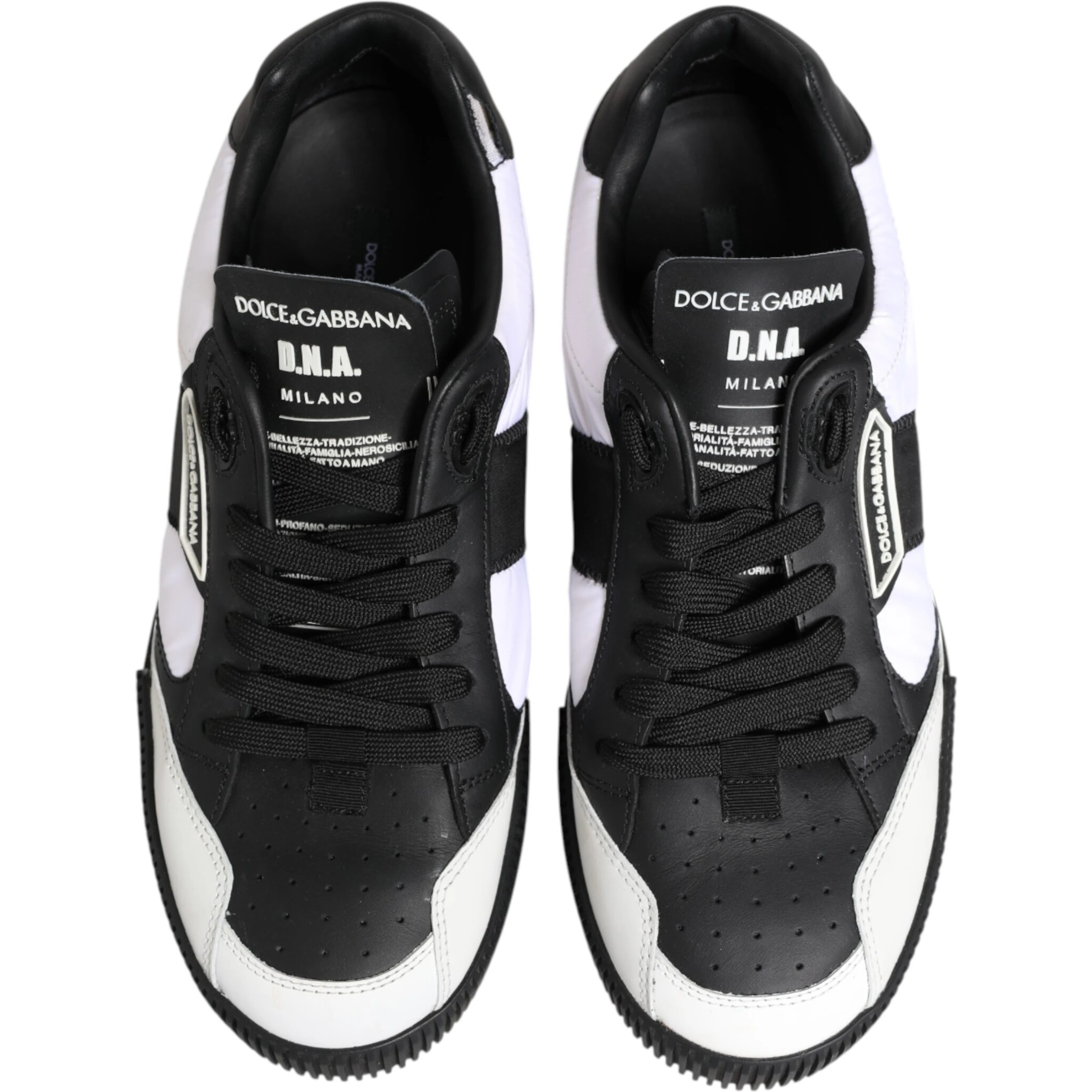 Black White Leather MIAMI Low Top Sneakers Shoes