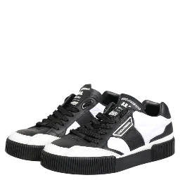 Black White Leather MIAMI Low Top Sneakers Shoes
