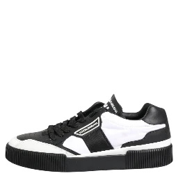 Black White Leather MIAMI Low Top Sneakers Shoes