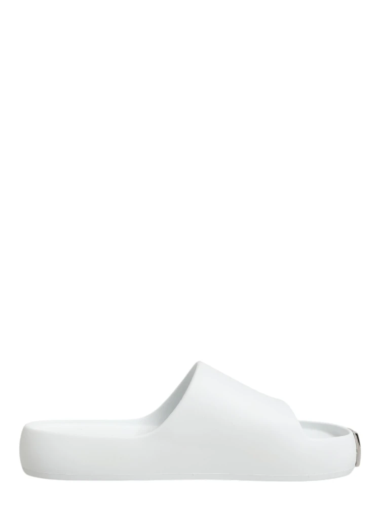 White Logo Slides Sandals Men Beachwear Shoes alternative