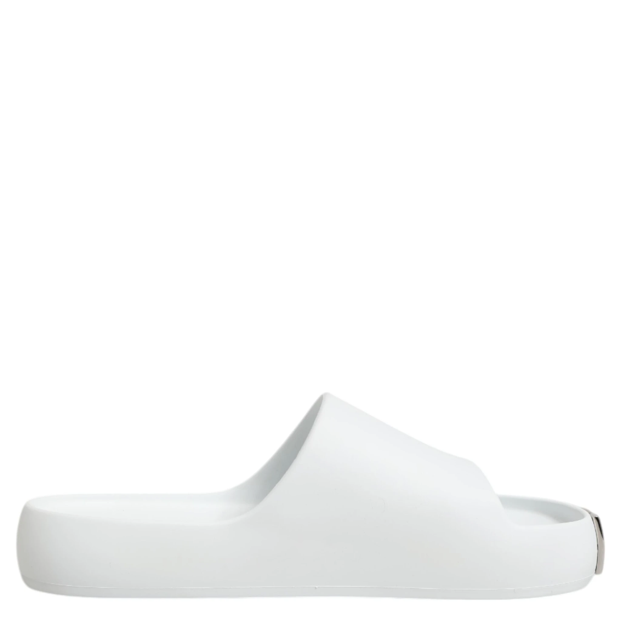 White Logo Slides Sandals Men Beachwear Shoes