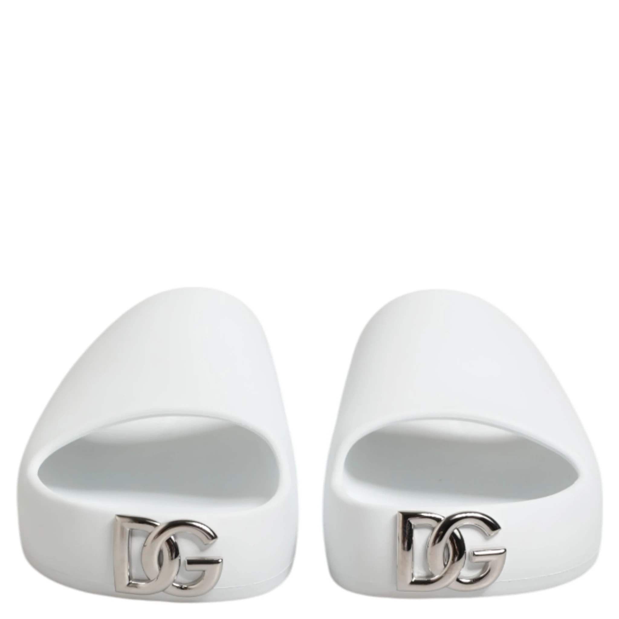 White Logo Slides Sandals Men Beachwear Shoes