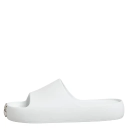 White Logo Slides Sandals Men Beachwear Shoes