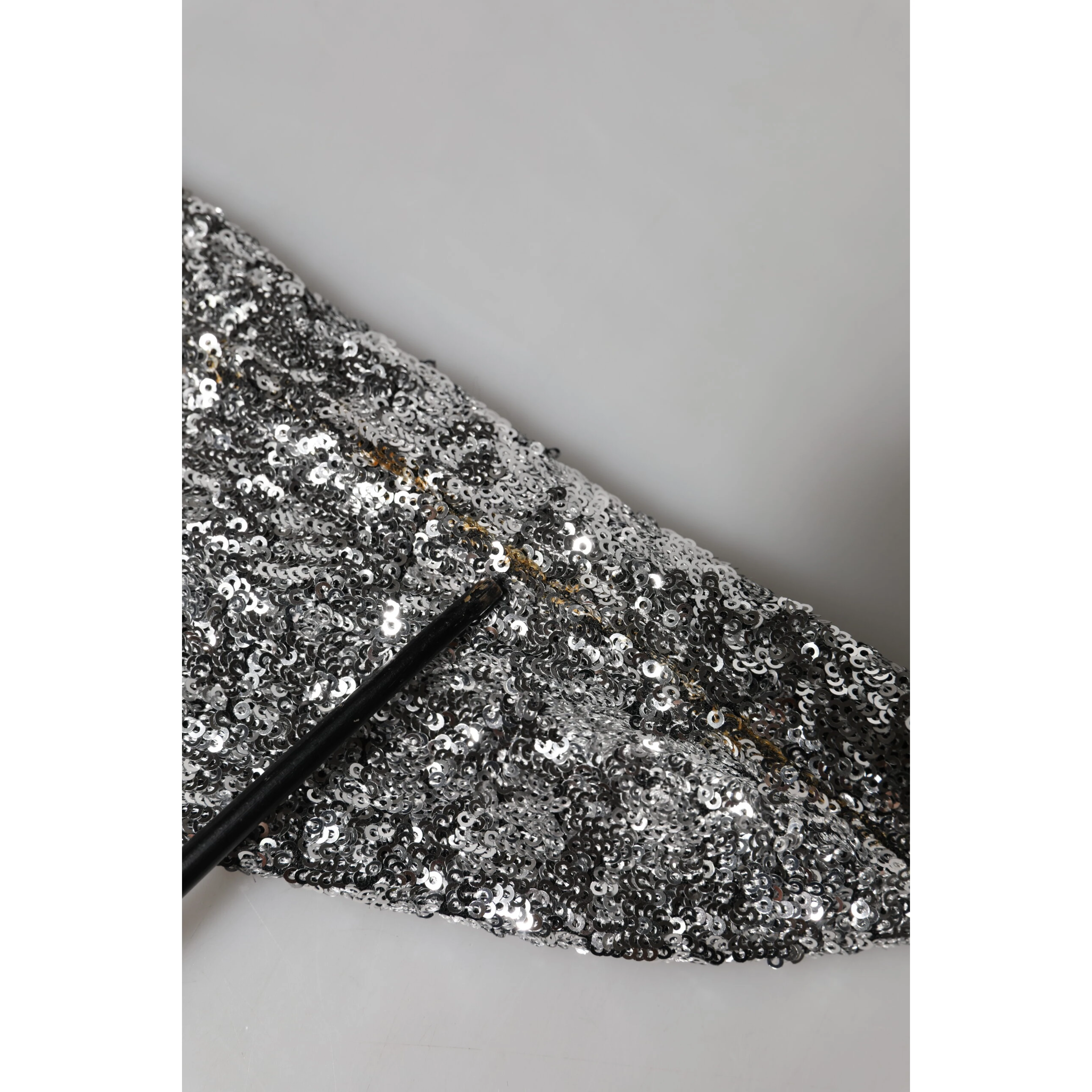 Silver Sequins Glitter High Heel Boot Shoes