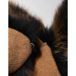 Brown Red Fox Fur Neck Cashmere Warmer Scarf