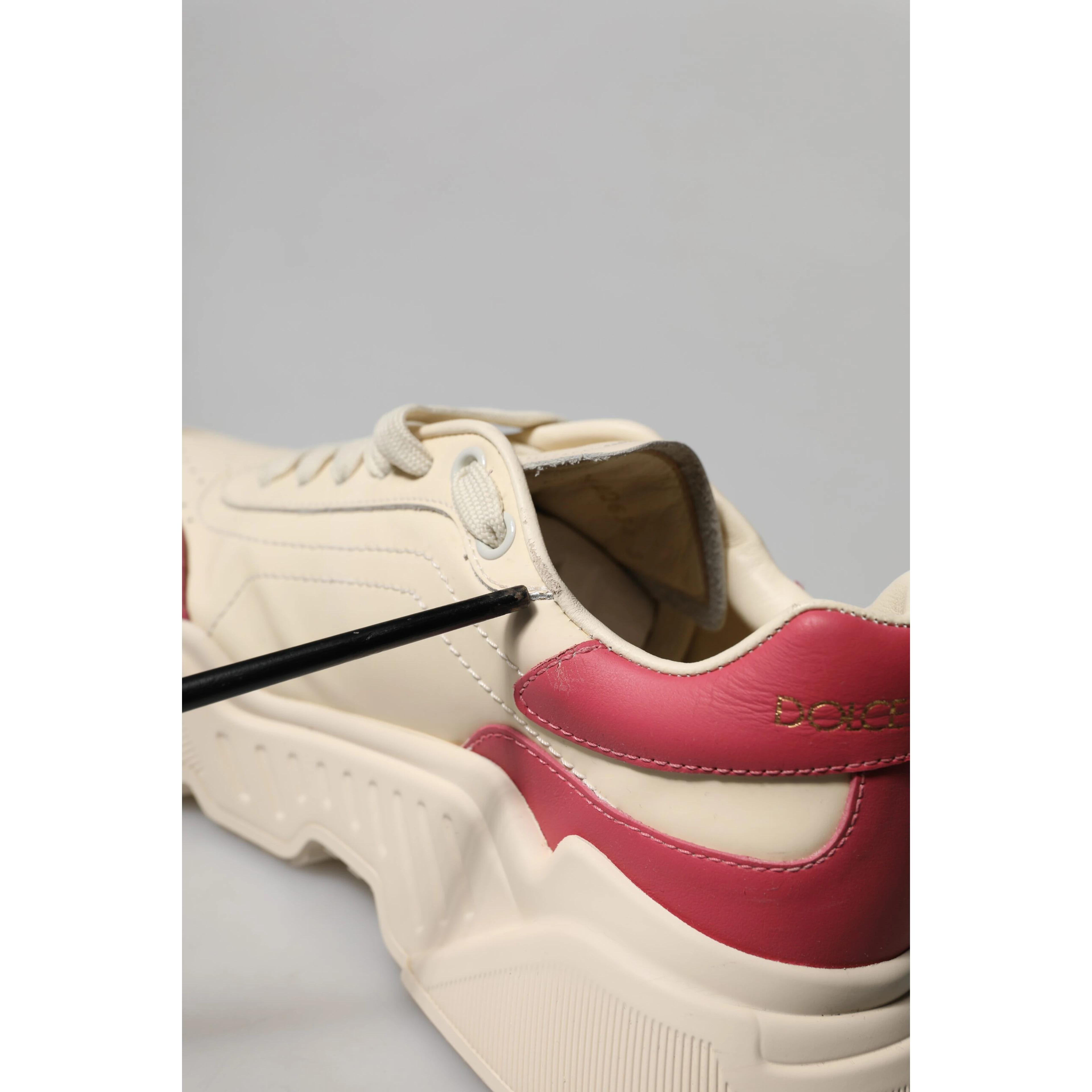 White Pink Leather Daymaster Sneakers Shoes