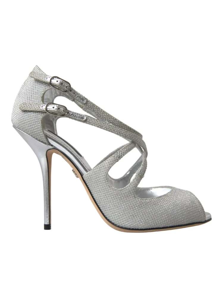 Silver Shimmers Sandals Heel Pumps Shoes
