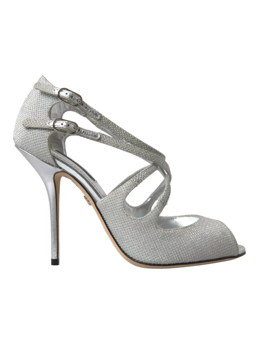 Silver Shimmers Sandals Heel Pumps Shoes