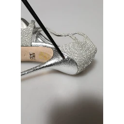 Silver Shimmers Sandals Heel Pumps Shoes
