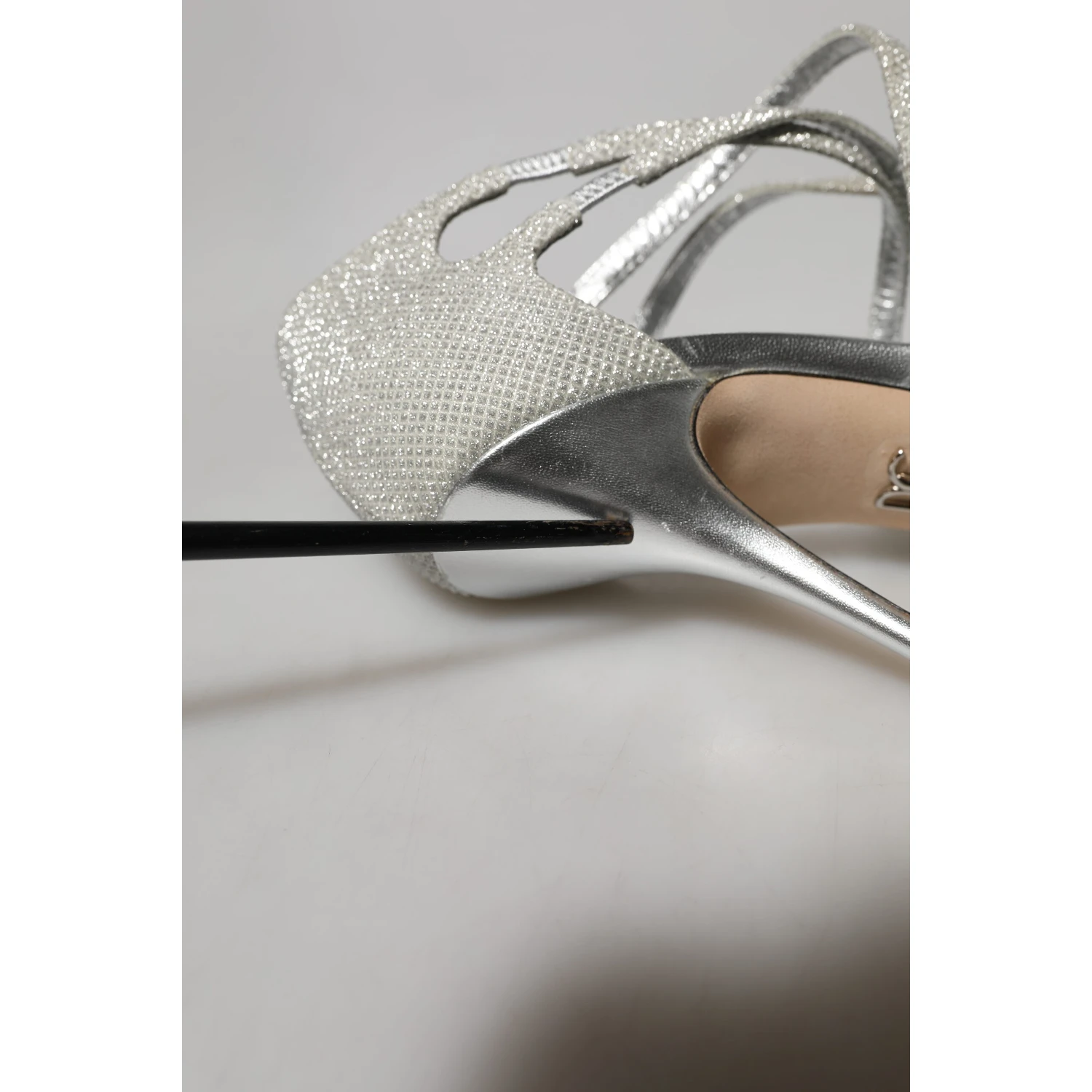 Silver Shimmers Sandals Heel Pumps Shoes