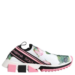 White Rose Print Sorrento Sneakers Shoes