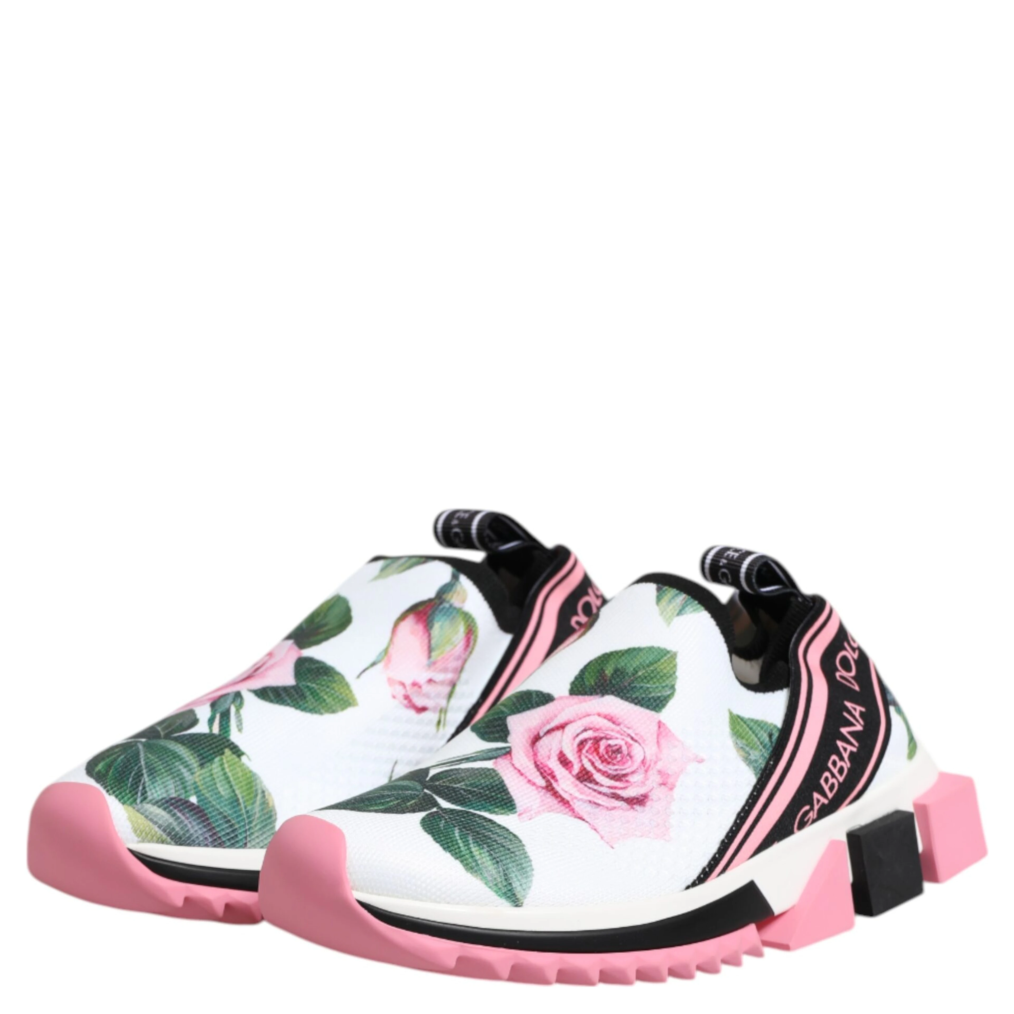 White Rose Print Sorrento Sneakers Shoes
