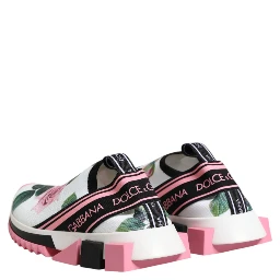 White Rose Print Sorrento Sneakers Shoes