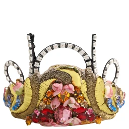 Gold Brass Crystal Embellished Headpiece Crown Diadem Tiara