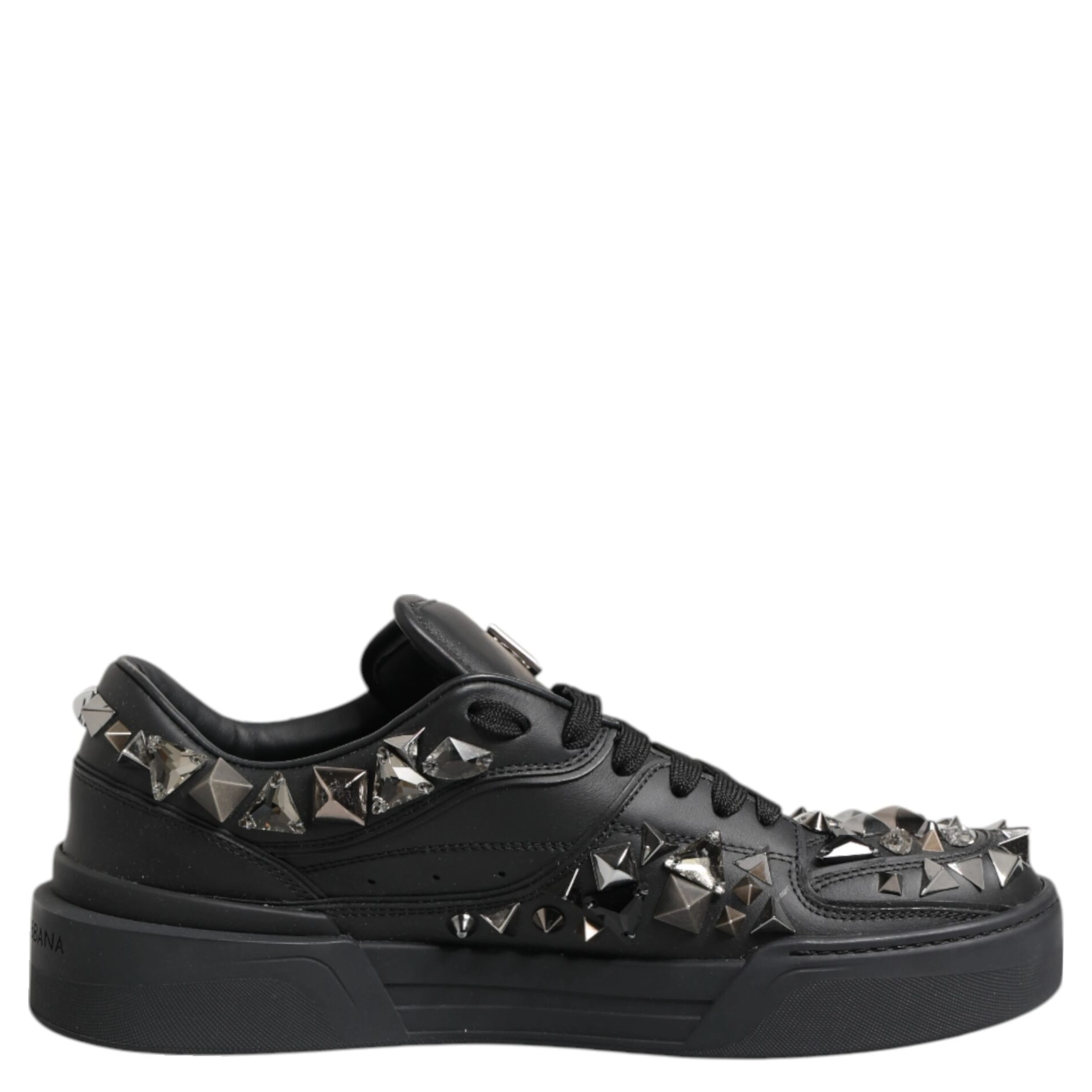 Black Portofino Studded Men Sneakers Shoes