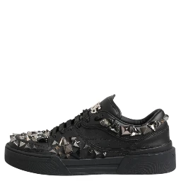 Black Portofino Studded Men Sneakers Shoes