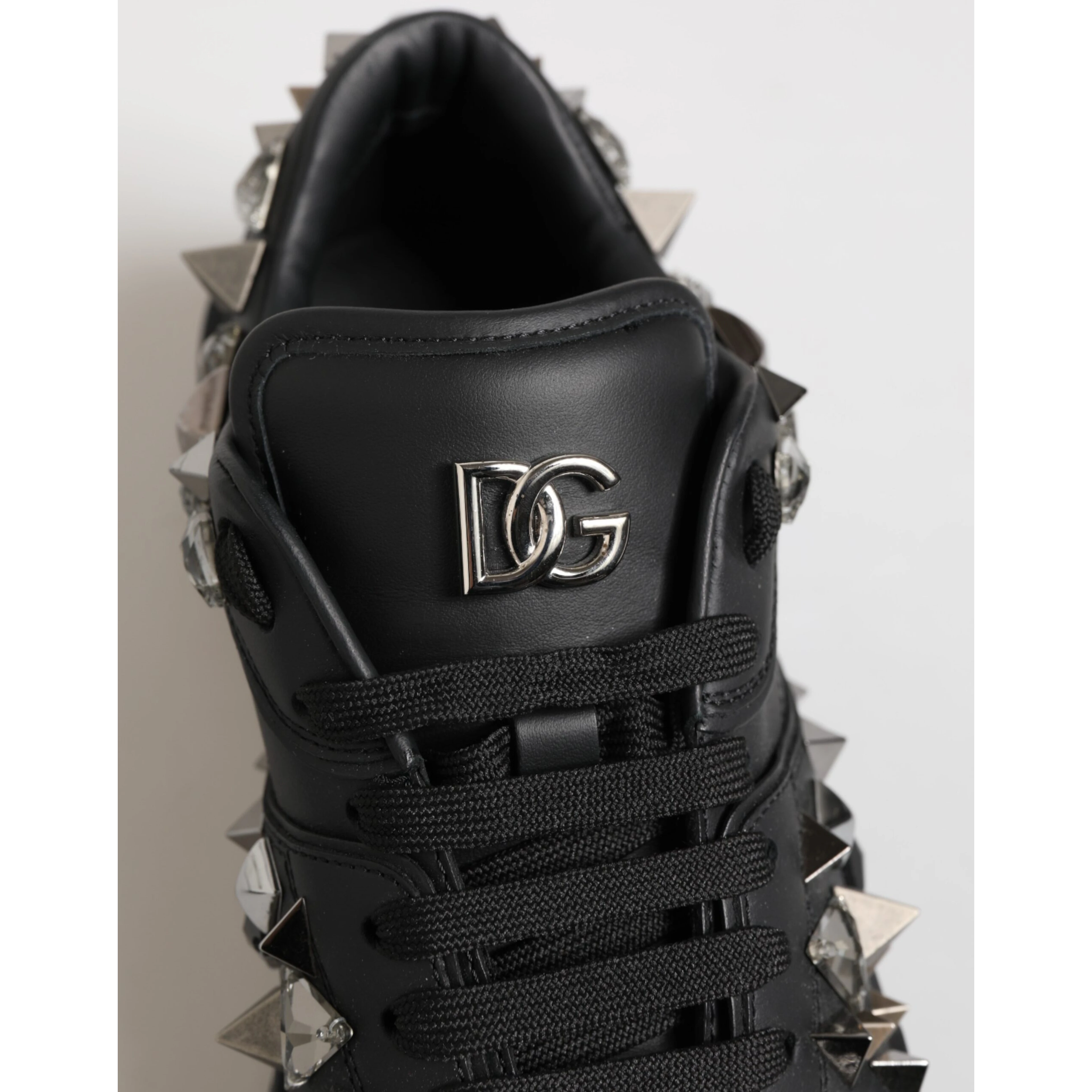Black Portofino Studded Men Sneakers Shoes