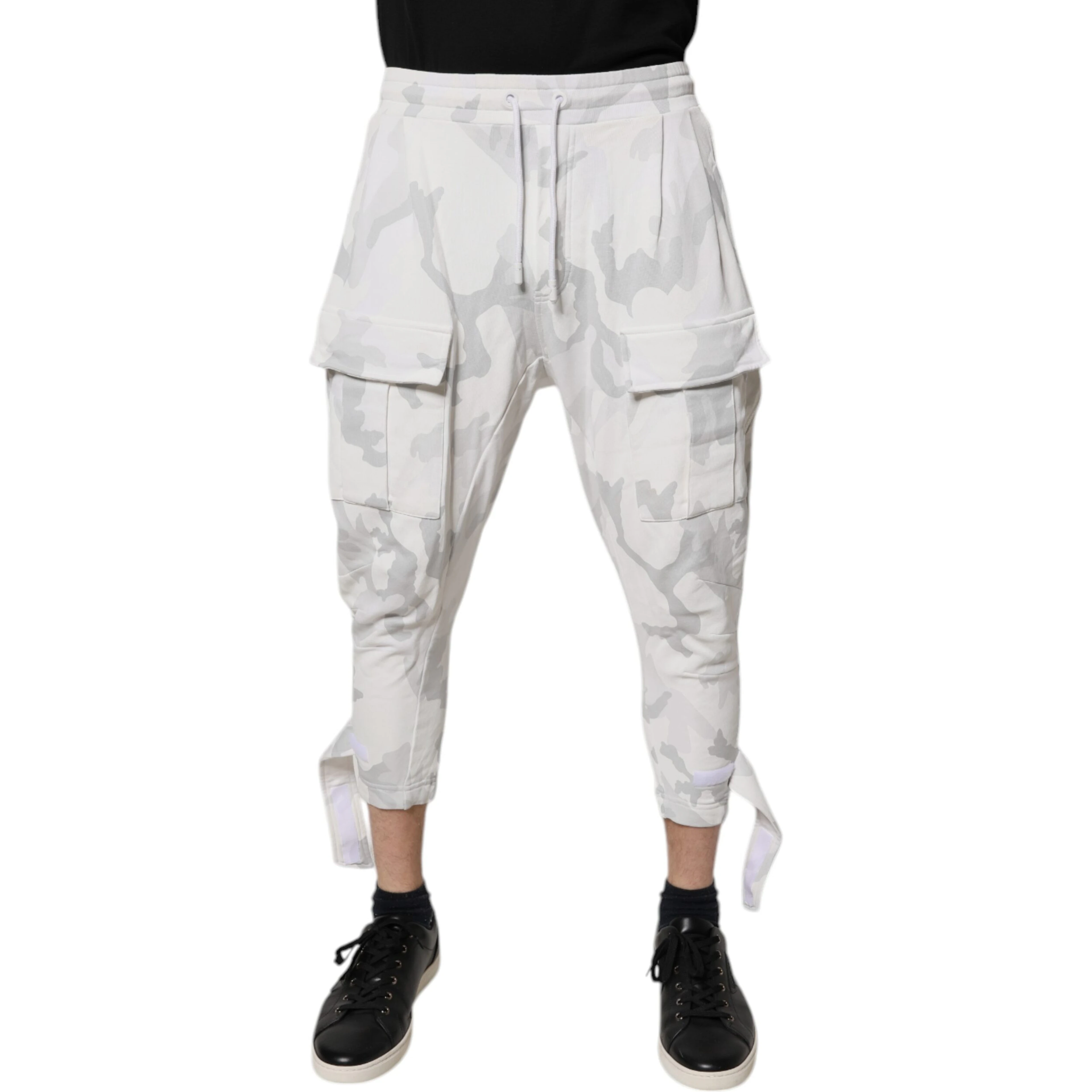 White Camouflage Cargo Jogger Sweatpants Pants